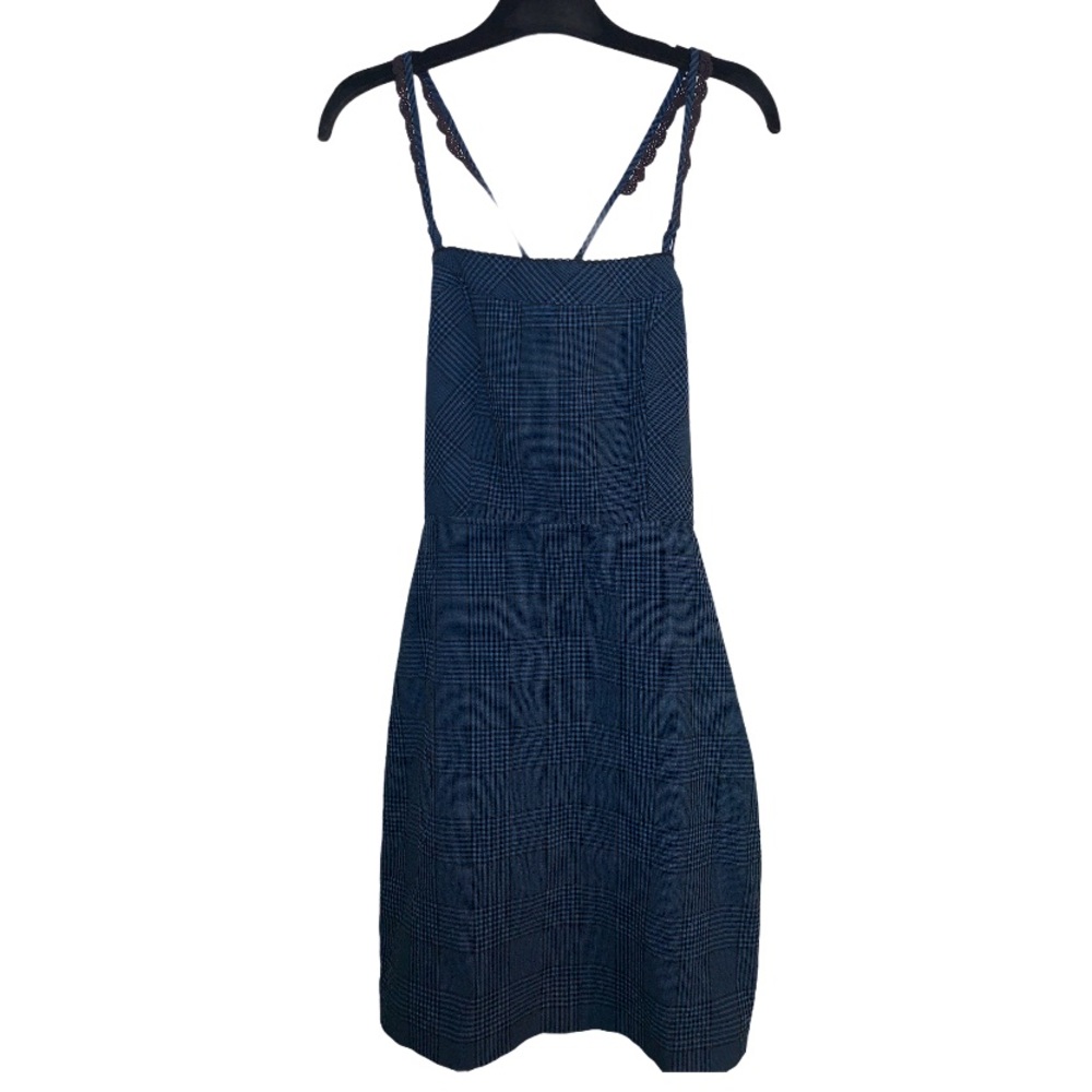 Intimately Free Blue Plaid Open Back Dress